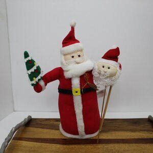 Santa Claus Soft Body Felt Face Fur Beard Stuffed Plush Christmas Tree